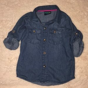 Genuine Kids Jean shirt with gold buttons 4T
